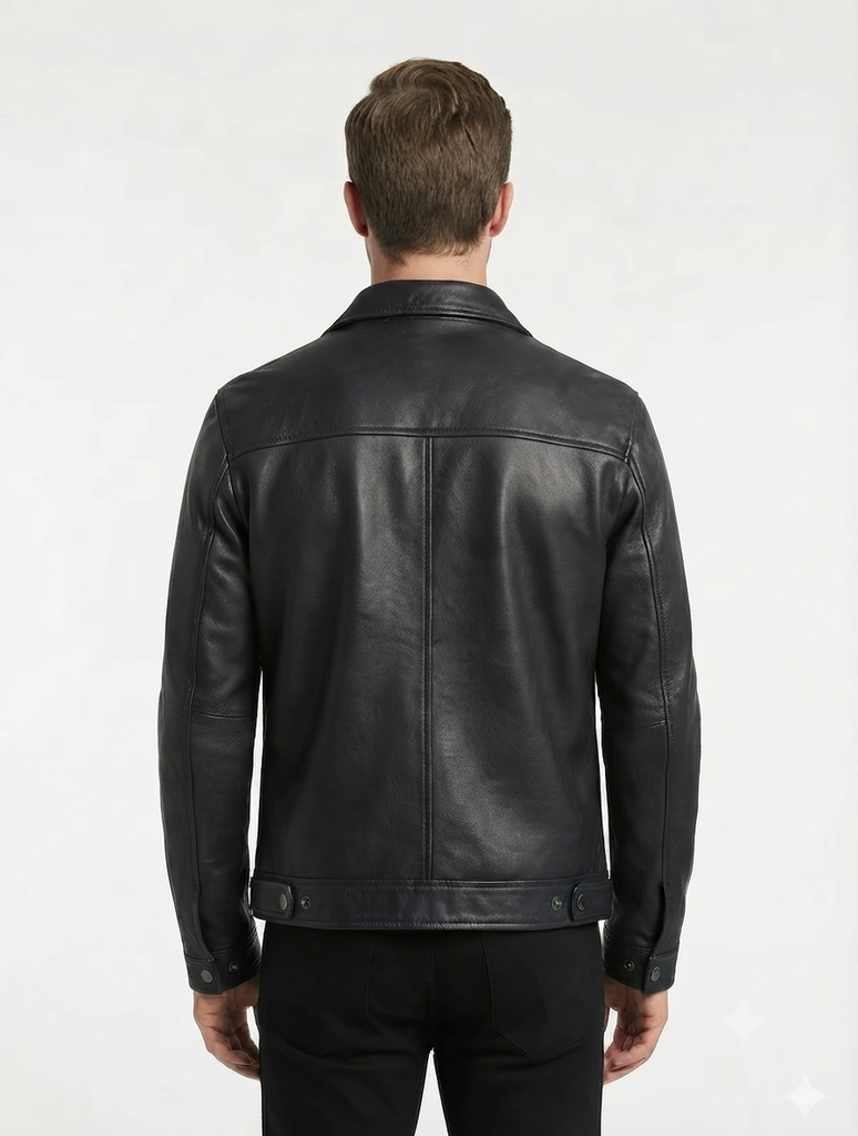 Men RVS Real Leather Biker Jacket Style - 1169