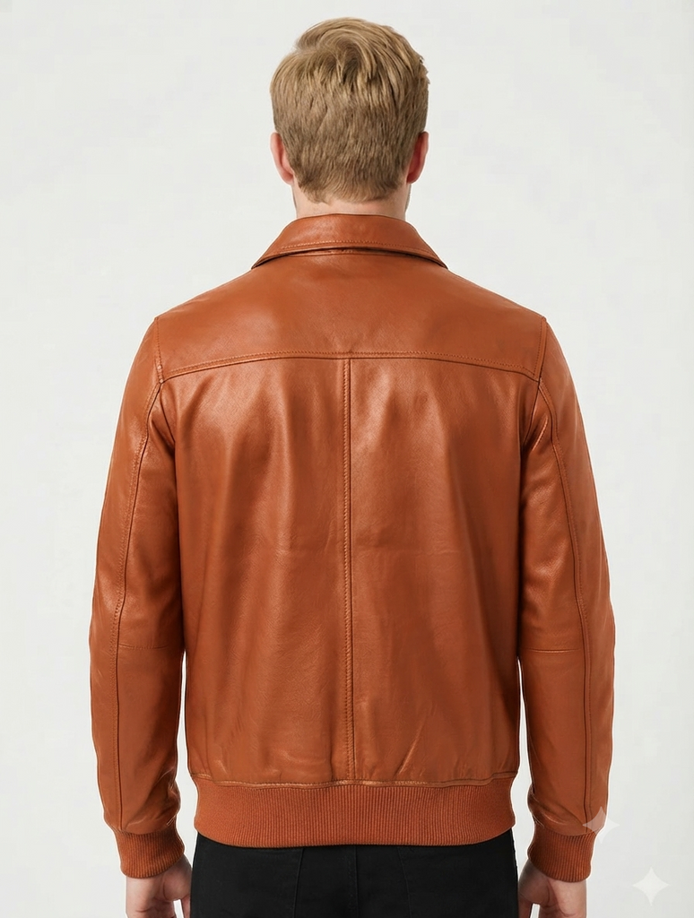 Men HRTN Real Leather Bomber Jacket Style -382