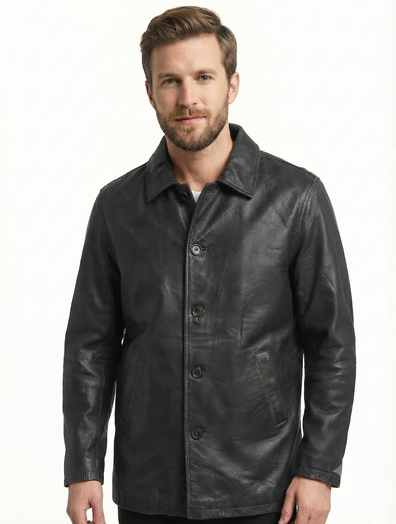 Men Supernatural Distress Leather Jacket Style - 184