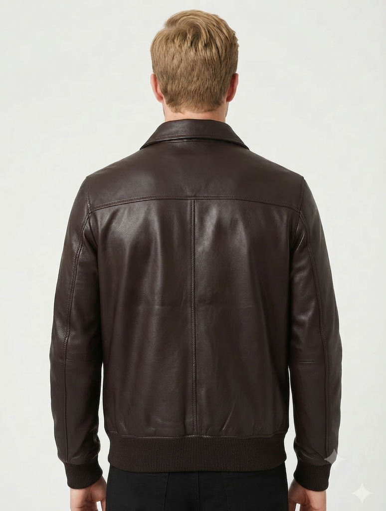Men HRTN Real Leather Bomber Jacket Style -382
