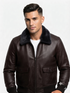 Men G-1 Navy Bomber Real Leather Jacket with Removable Fur Style 576-B