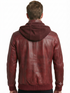 Men Biker FLV Hooded Bomber Lambskin Leather Jacket Style - 634