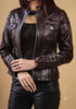Women MK Real Leather Biker Quilted Jacket Soft Lambskin Style - 503