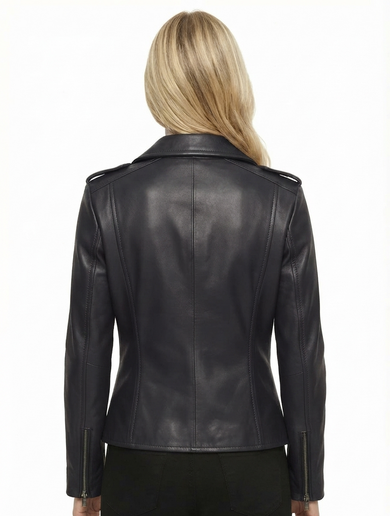 Women FBL Real Leather Classic Biker Jacket Soft Lambskin Style - 1177