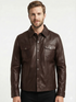 Men TF Real Leather Shirt Style Leather Jacket - 1154 black
