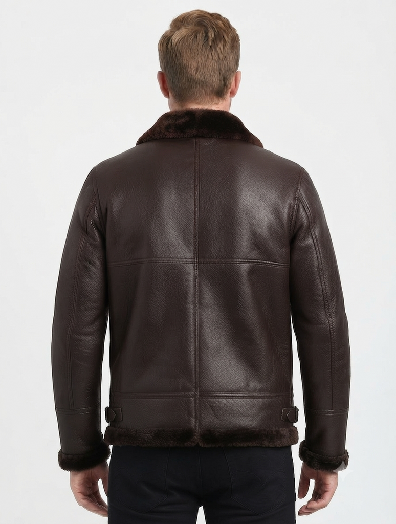 Men B3 lambskin Leather with Synthetic Fur Lining Style - 931