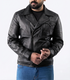 Men Polo Real Leather Biker Jacket Style - 944