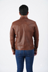 Men CDC Brown Shirt Style Waxed Leather Jacket Style - 959