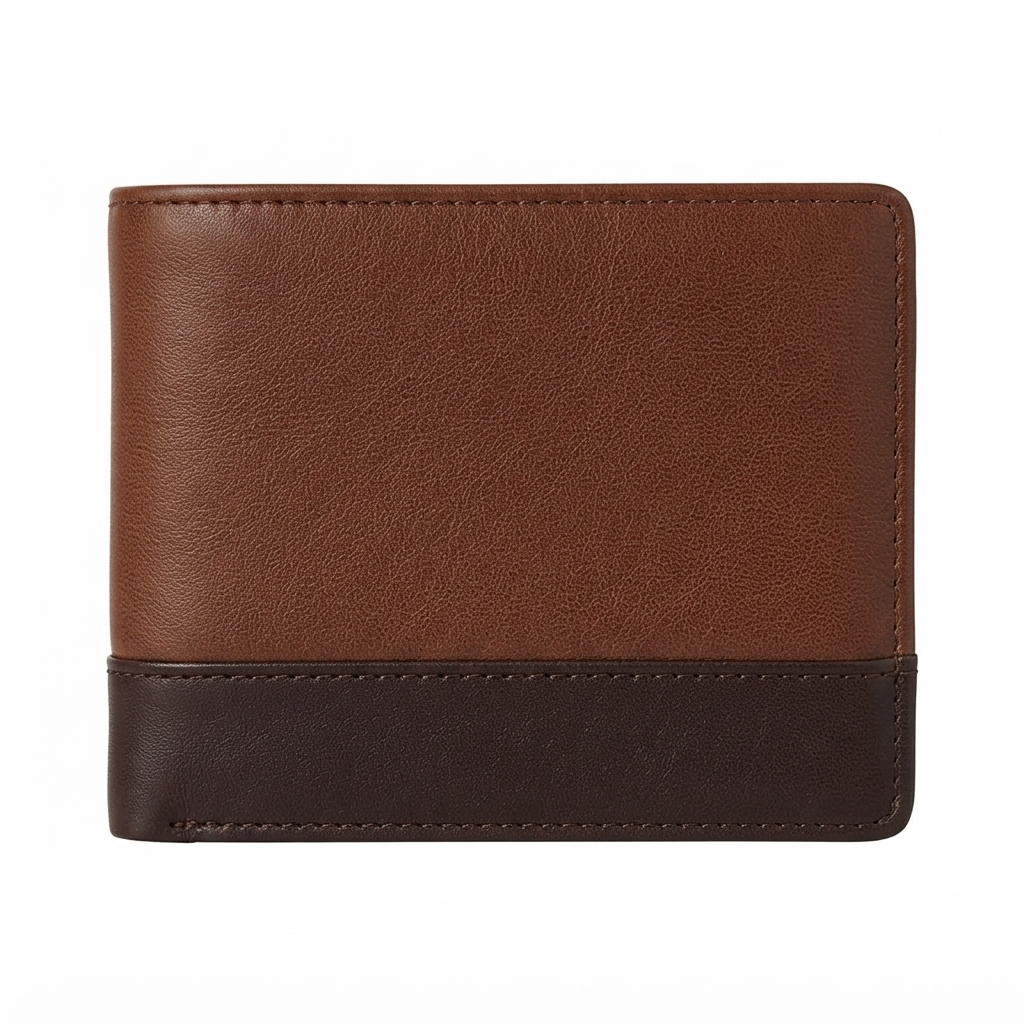 Men Genuine Leather RFID Blocking Bifold Black Wallet Sleek Design