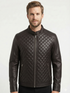 Men GW2 Biker Cafe Racer Dimond Quilted Leather Jacket Style - 786