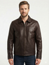 Men Elegant Lambskin Biker Leather Jacket Removable Fur Collar Style - 614