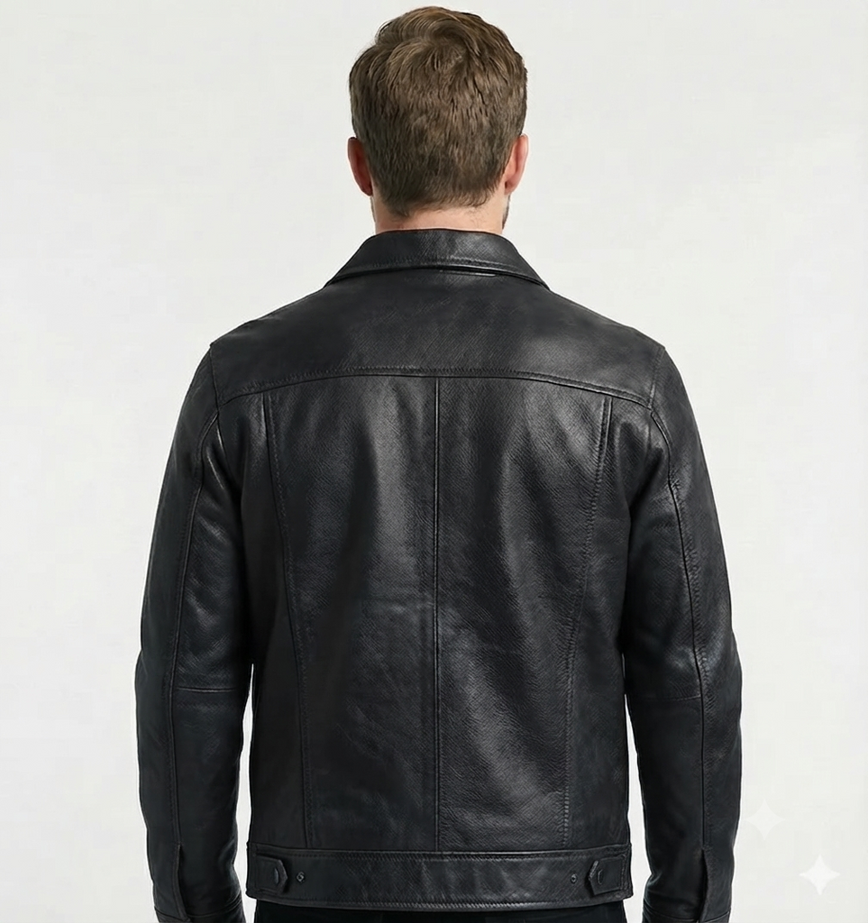 Men Persian Biker Cafe Racer Waxed Leather Jacket Style - 1020