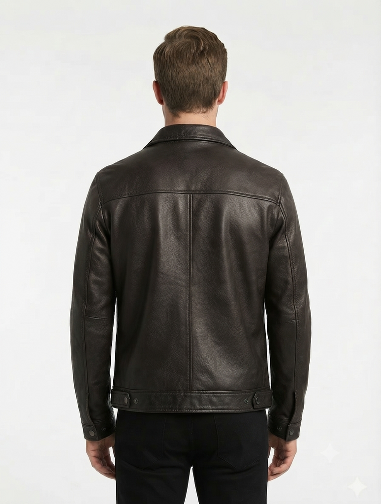 Men RVS Real Leather Biker Jacket Style - 1169