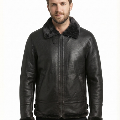 Men B3 lambskin Leather with Synthetic Fur Lining Style - 931