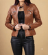 Women MK Real Leather Biker Quilted Jacket Soft Lambskin Style - 503