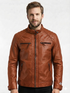 Men ATX Cafe Racer Biker Leather Jacket Style - 329