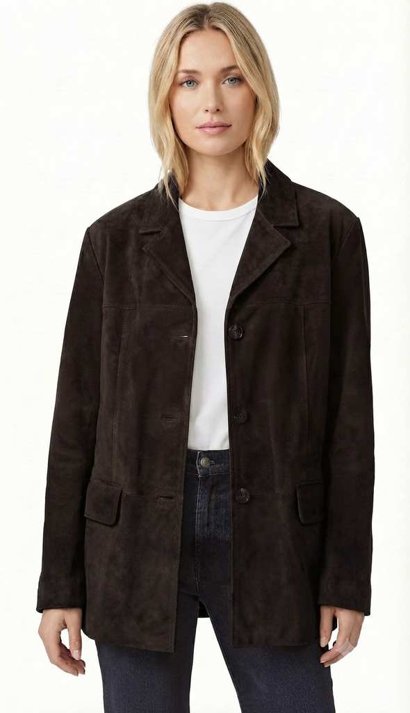 Women Victoria Oversize Coat Blazer Suede Leather - Premium luxury with style - 1062