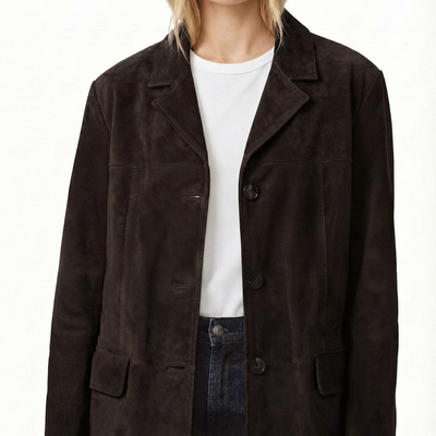 Women Victoria Oversize Coat Blazer Suede Leather - Premium luxury with style - 1062