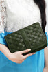 Women Leather Brown Vintage Clutch Bag Purse Braided Evening Bag for Party Genuine Cowhide Leather