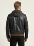 Men FVL Hooded Bomber Lambskin Leather Jacket Style - 1091
