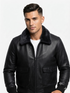 Men G-1 Navy Bomber Real Leather Jacket with Removable Fur Style 576-B