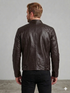 Men British Model Cafe Racer Biker Leather Jacket Style - 744