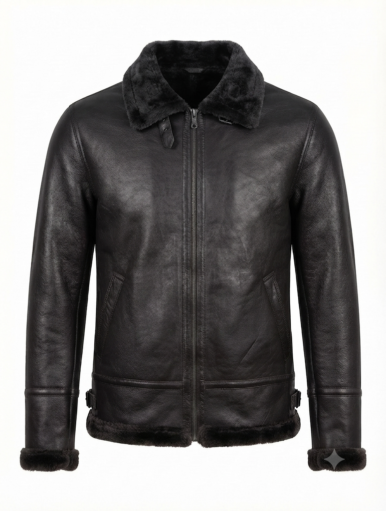 Men B3 lambskin Leather with Synthetic Fur Lining Style - 931