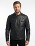 Men British Model Cafe Racer Biker Leather Jacket Style - 744