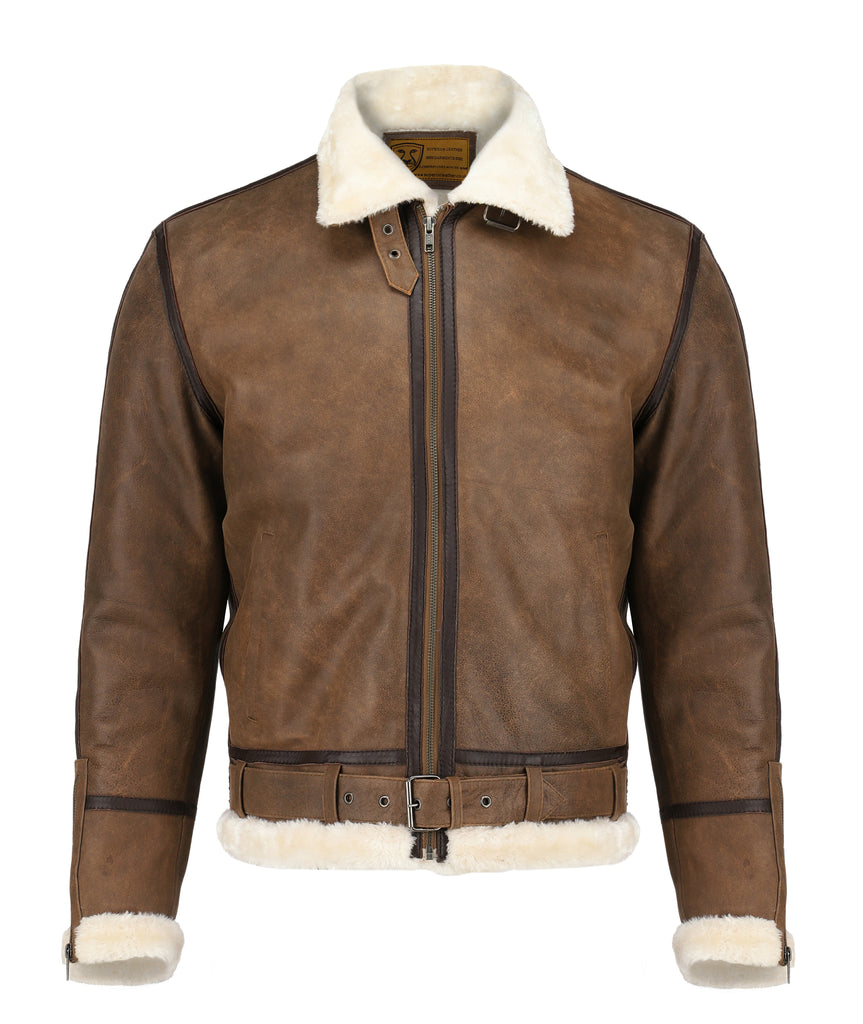 Men Ginger Biker Real Leather With Artificial Shearling Lining Style - 739