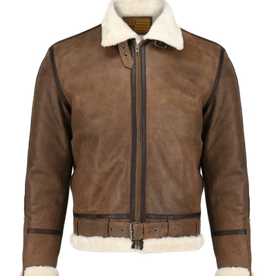 Men Ginger Biker Real Leather With Artificial Shearling Lining Style - 739