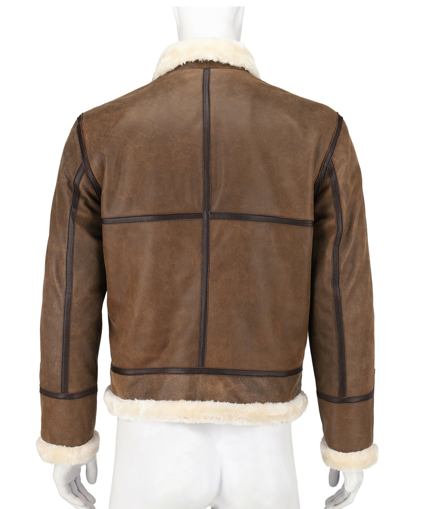 Men Ginger Biker Real Leather With Artificial Shearling Lining Style - 739