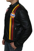 Men Driver Steve Black Leather Jacket - Le Man's Jacket Style - 110