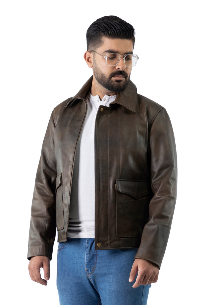 Men Indiana Jones Genuine Cow Hide Leather Jacket Style - IND-TT-90