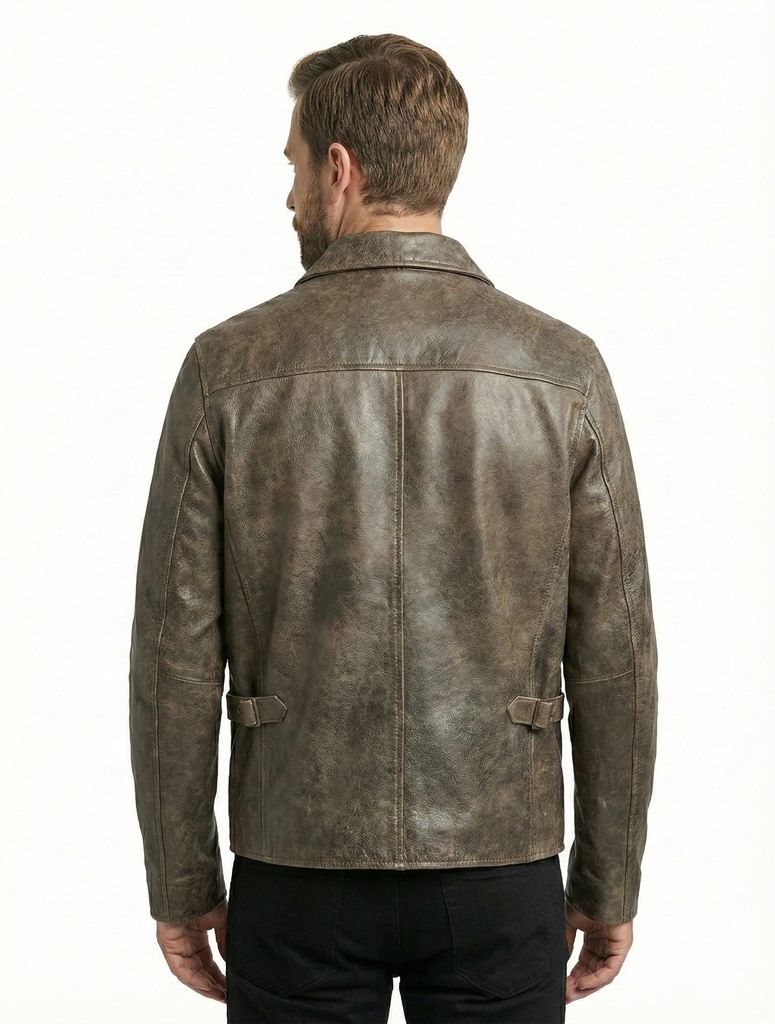 Men Indiana Jones Genuine Cow Hide Leather Jacket Style - IJNA-90