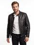 Men A-Fly Motorcycle Black Cowhide Real Leather Biker Jacket Style - 710