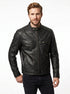 Men A-Fly Motorcycle Black Cowhide Real Leather Biker Jacket Style - 710