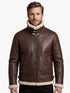 Men B3 Aviator Bomber Pilots Brown Lambskin Leather with Artificial Shearling Lining Style - 916