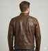Men BJS Biker Cafe Racer Leather Jacket