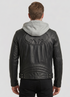 Men Batman Justice League Lambskin Leather Jacket with Fleece Hood Style - 580