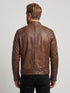 Men British Model Cafe Racer Biker Tan Brown Leather Jacket Style - 744
