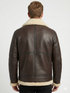 Men Airforce Brown lambskin Leather with Sherpa Synthetic Fur Lining Style - 867