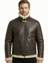 Men Airforce Brown lambskin Leather with Sherpa Synthetic Fur Lining Style - 867