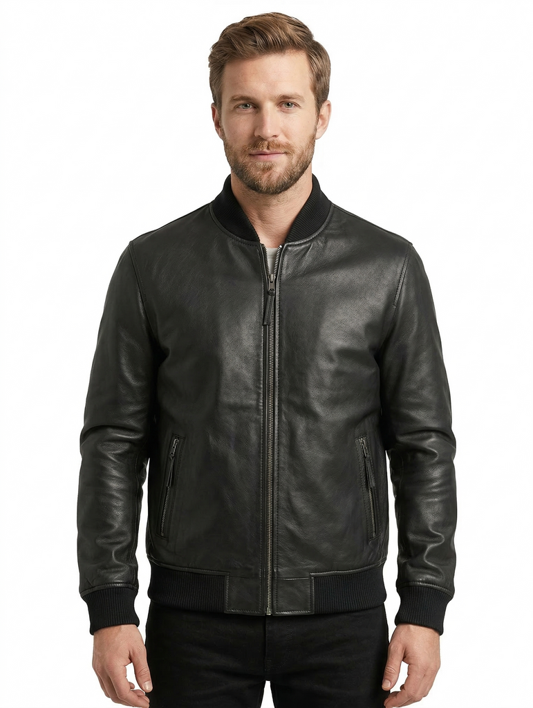 Men Empire Bomber Real Leather Jacket Style - 1070