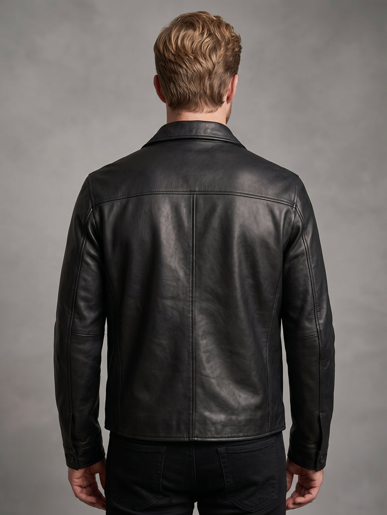Men Fandom Soft Lambskin Real Leather Shirt Style - 942