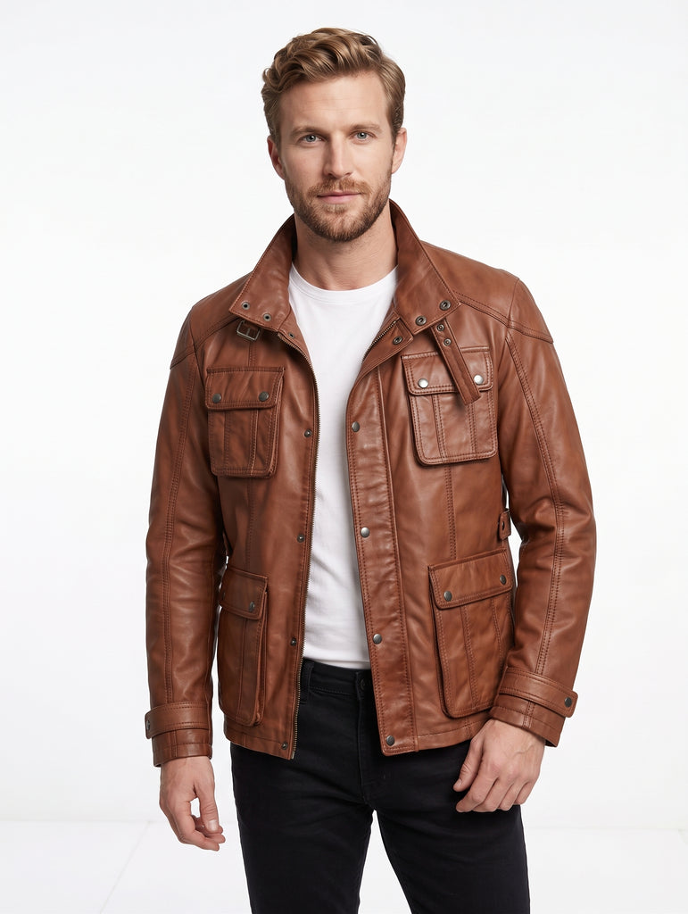 Men Fashionisto Real Leather Jacket Style - 558