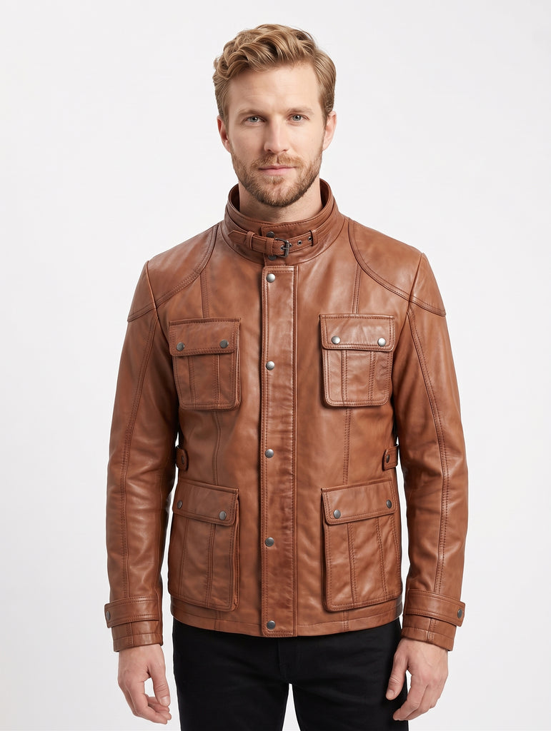 Men Fashionisto Real Leather Jacket Style - 558