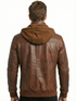 Men Biker FLV Hooded Bomber Lambskin Leather Jacket Style - 634