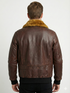 Men G-1 Navy Real Bomber Leather Jacket with Removable Fur Style 576-C
