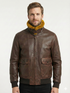 Men G-1 Navy Real Bomber Leather Jacket with Removable Fur Style 576-C