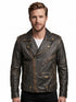 Men GK Brando Biker Cross Zip Motorcycle Distress Real Leather Jacket Style - 442